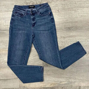 Judy Blue Relaxed Fit Jeans Sz 5/27 Bleach Splattered Mineral Wash Stretch Denim